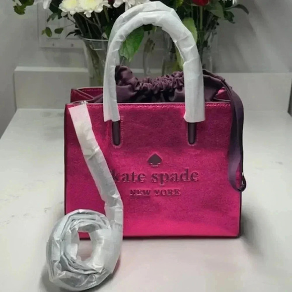 Kate Spade New York Trista Crinkle Patent Shopper Tote Shoulder Bag NWT - Picture 2 of 10